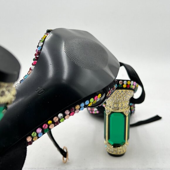 FSJ Black Multicolor Embellished Heels - Picture 6 of 8